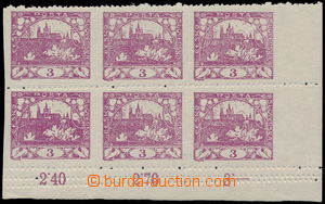 188693 -  Pof.2D, 3h violet, the bottom corner block-of-6 with contro