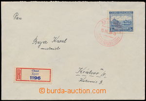 188695 - 1939 KHUST  Reg letter addressed to to Prague, with Pof.351,