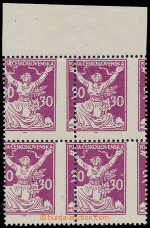 188699 -  Pof.153A, 30h fialová, krajový 4-blok se silně posunutou