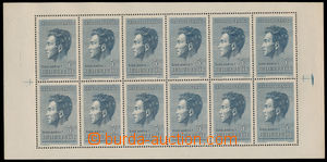 188703 - 1951 Pof.PL574, Fučík 5Kčs blue-grey, blk-of-12; quality!