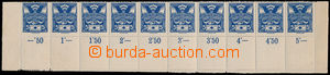 188746 -  Pof.143A, 5h blue, whole the bottom bnd-of-10 with coupons 
