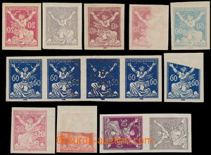 188755 -  interesting selection of imperforated stamps, contains: Pof