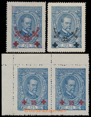 188760 -  ZT  přítisku D na známce 125h TGM, Pof.140, 2ks, 1x čer