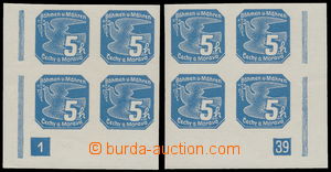 188774 - 1939 Pof.NV2, Novinové I. vydání 5h modrá, pravý a lev