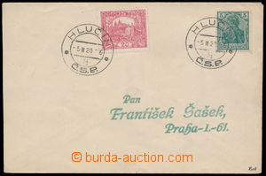 188833 - 1920 HLUČÍNSKO  dopis zaslaný do Prahy, se smíšenou fra