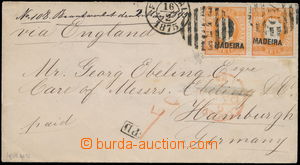 188877 - 1875 dopis do Hamburku, s 2-páskou Mi.19, Luis I. 80R oran