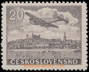 188950 - 1946 Pof.L22N, unissued Air Motifs 20Kčs brown; exp. by Kar