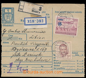 188962 - 1950 larger part parcel of dispatch-note, fee paid airmail s