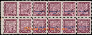 188981 - 1939 Alb.6, Coat of arms 30h violet, marginal block-of-12, 4