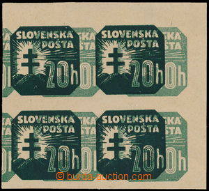 189015 - 1939 PLATE PROOF  values 20h, Alb.NV17, double impression, 1
