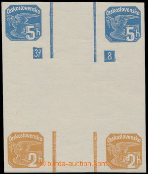 189022 - 1937 Pof.NV14 + NV15, Holubice 5h + 2h, vzácný kříž z m