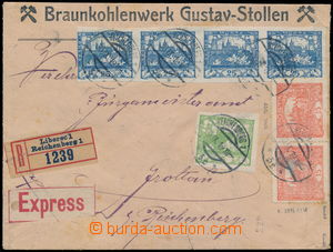 189058 - 1919 firemní R+Ex-dopis do Hrádku nad Nisou, s bohatou 3-b