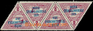 189073 -  Pof.55, Trojúhelník 2h hnědočervená, vodorovná 4-pás