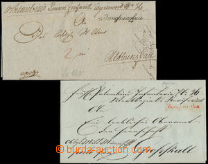 189098 - 1818, 1838 ČESKÉ ZEMĚ/  2 dopisy od 36. pěšího regimen