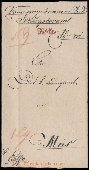 189099 - 1823 CZECH LANDS/  letter with weight 1 Loth from Zdice to S