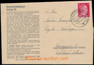 189138 - 1944 KT  DACHAU  předtištěný skládaný dopis vyfr. zn. 