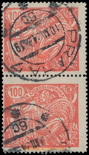 189149 -  Pof.173A ST, 100h červená, ŘZ 13¾, ve svislé 2-pá
