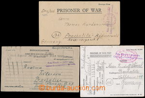 189156 - 1944-1945 PRISONER OF WAR MAIL / 3 cards of German prisoners