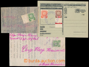 189171 - 1945 ČOP a BEREZNÝ  dopisnice maďarské PP s přetiskem Z