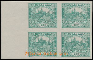 189218 -  Pof.23, 300h zelenošedá, 4-blok s levým okrajem archu; d