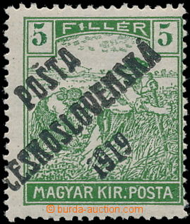 189246 -  Pof.103X, 5f green - printing error, overprint D, type III.