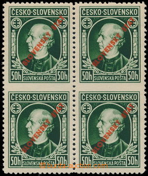 189270 - 1939 Alb.23A, Hlinka 50h green, line perforation 12½;, 