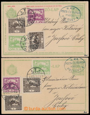 189298 - 1919 CPŘ27, 1. + 2. díl uherské dvojité dopisnice 5f +2f