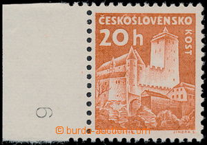 189360 - 1960 Pof.1103xb, Kost 20h oranžová, papír oz, krajový ku