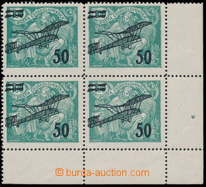 189475 -  Pof.L4 plate flaw, II. air-mail issue 50/100h green, lower 