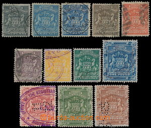 189516 - 1892 SG.1-13, selection of 12 values of the first issue Coat