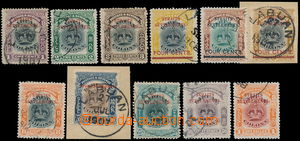 189522 - 1906 SG.141-151, Labuan Crown 1C-1$ s přetisky STRAITS SETT