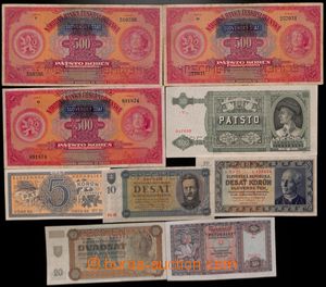 189717 - 1939-1945 Ba.44, 46, 50, 52, 53, 54, 55, comp. 9 bank-notes 