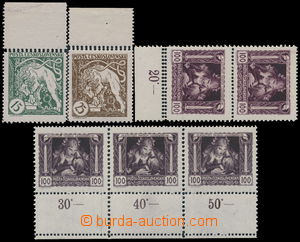 189722 -  Pof.27 and 28, 15h green and 25h brown, both stamp. margina