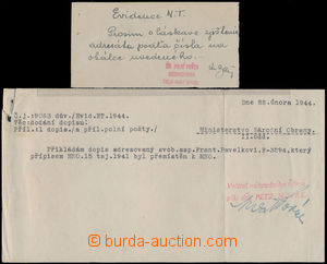 189729 - 1943 Paravýsadek PERCENTAGE, dopis z USA včetně obsahu ad