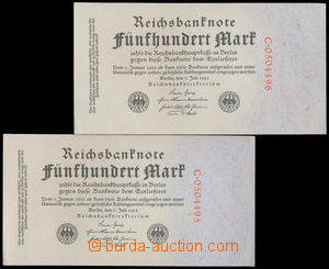 189746 - 1922 GERMANY  Pi.74, 500RM, 7.7.1922, comp. 2 pcs of, red s