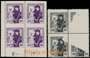 189751 -  Pof.162, 80h violet, lower corner blok of 4 with omitted pe