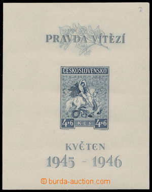 189755 - 1946 Pof.A435 production flaw, miniature sheet 1. Anniv Kvě