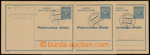 189779 - 1937 CAZ1A, 50h modrá, český text, sestava 3ks prošlých