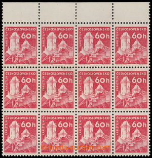 189820 - 1960 Pof.1106 VV, Karlštejn 60h, horní krajový 12-blok - 