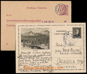 189822 - 1939-1940 CDV6, CUP1/II, sestava dopisnic, 1x čs. souběžn
