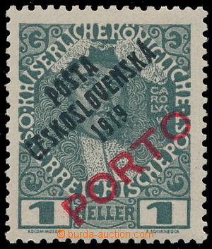 189825 -  Pof.83a, Přetisk PORTO 1h šedá, široké O, I. typ; zk. 