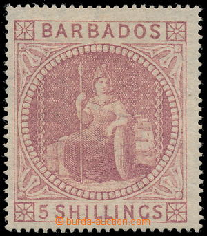 189846 - 1873 SG.64, Britannia 5Sh dull pink; original gum and perfec