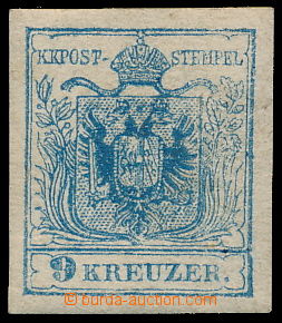 189887 - 1850 Mi.5, Ferch.5MIIIb, Mi.5Y, Znak 9Kr modrá, strojní pa