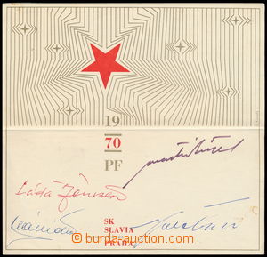 189924 - 1970 FOTBAL/ PF SLAVIA PRAHA 1970 s podpisy Plánička, Žen