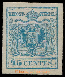 189927 - 1850 Sass.12b, Znak 45Cts III.typ ruční papír, vzácná 