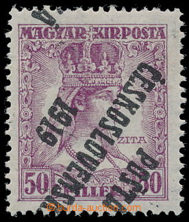 189937 -  Pof.123 Pp, Zita 50f fialová, převrácený přetisk, II. 