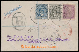 189940 - 1902 Reg letter to Hungary with SG.9, 18 and 32, CDS COOK IS