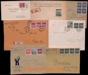 189958 - 1939 comp. 6 pcs of letters and 1 cut-square franked with. o