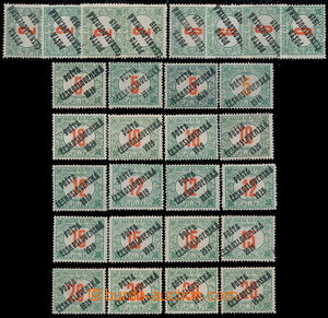 190061 -  Pof.132-138, Red numerals 2f-20f, complete set according ov