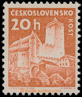 190143 - 1960 Pof.1103xb, Kost 20h oranžová, papír oz; zk. Vychron